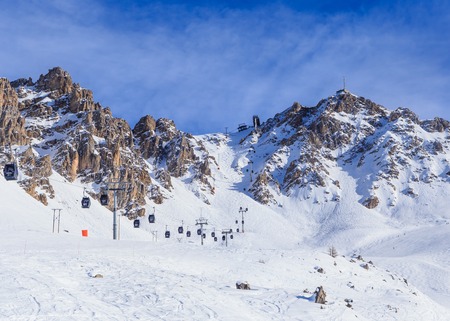 On the slopes of the ski resort of Meribel. Franceの写真素材