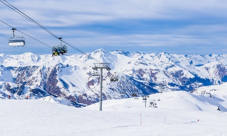 Valley view of Val Thorens.  France