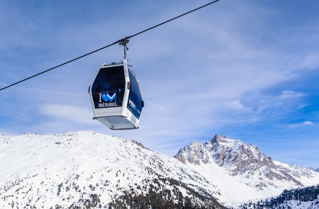 Cabins cableway ski resort of Meribel, Franceのeditorial素材