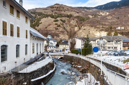 Town of Brides-les-Bains. Department of Savoie. Franceのeditorial素材