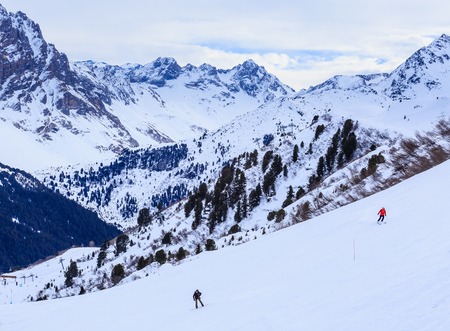 On the slopes of the ski resort of Meribel. Franceの写真素材