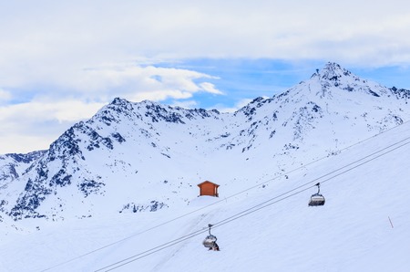 On the slopes of the ski resort of Meribel. Franceの写真素材
