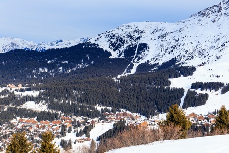 Valley view of Meribel. Meribel Village Center (1450 m). France