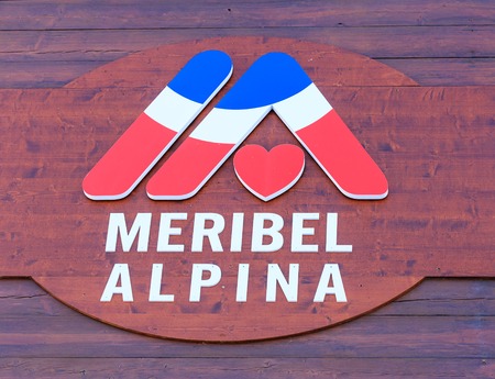 Symbol ski resort of Meribel, Franceのeditorial素材