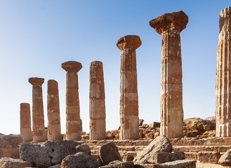 Ercole temple in the Valley of the Temples.  Agrigento. Sicily.  Italyのeditorial素材