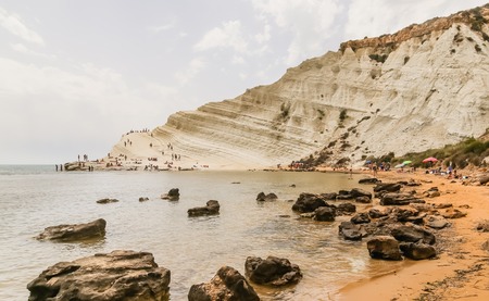The white cliff called "Scala dei Turchi" in Sicily, near Agrigento. Italyの写真素材