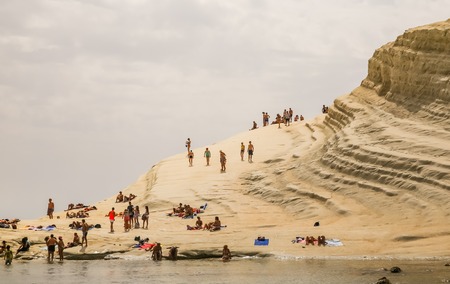 The white cliff called "Scala dei Turchi" in Sicily, near Agrigento. Italyのeditorial素材