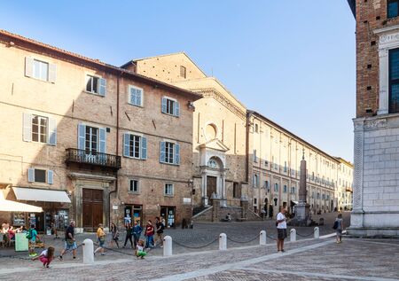 Piazza del Rinascimento. Italy. Marche, Urbinoのeditorial素材
