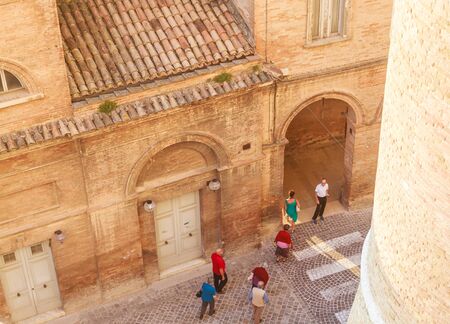 View  tourists in Ducal Palace. Urbino, Italyのeditorial素材