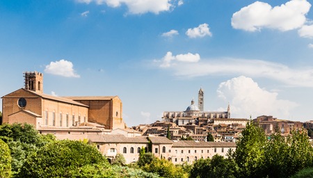 View of the medieval city of Siena, Tuscany, Italyのeditorial素材