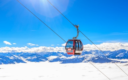 The lift in the ski resort of Soll, Tyrol, Austriaのeditorial素材