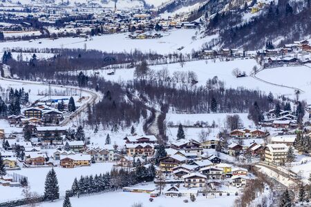 View of the austrian spa and ski resort Bad Gasteinl, Austriaの写真素材