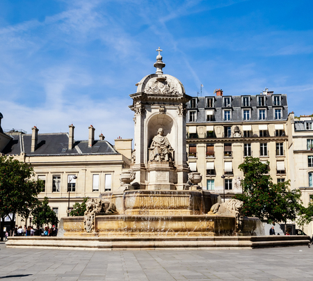 The Fountain Saint-Sulpice or Fountain of the Four Bishops. Paris, Franceのeditorial素材