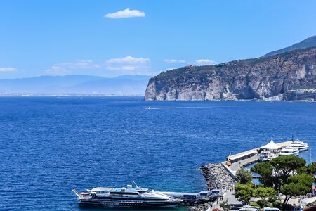 Scenic aerial view of Sorrento, Neapolitan Riviera, Italy, during summertimeのeditorial素材