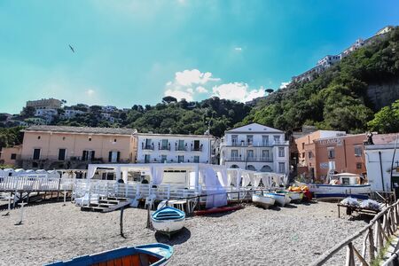 Harbor at Vico Equense. Via Arcoleo.  Italyのeditorial素材