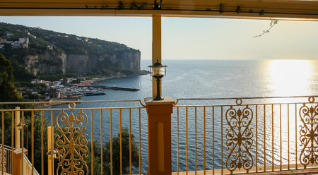 View from hotel to the Amalfi Coast near Vico Equense. Italyの写真素材
