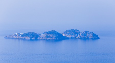 Vista de Li Galli, an archipelago belonging to the town of Positano, a few kilometers south of the Sorrento peninsula and consists of three islandsの写真素材