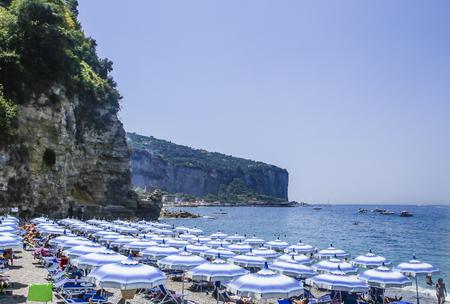 The beach on Amalfi Coast, Vico Equense. Italyの写真素材