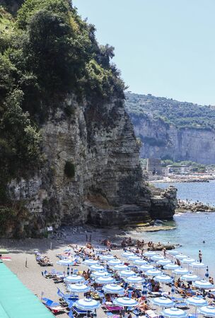 The beach on Amalfi Coast, Vico Equense. Italy