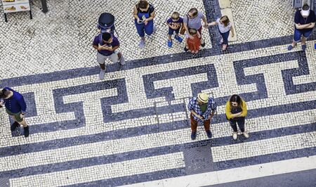 Vertical view from the Elevador de Santa Justa, historical lift, Lisbon, Portugal,のeditorial素材