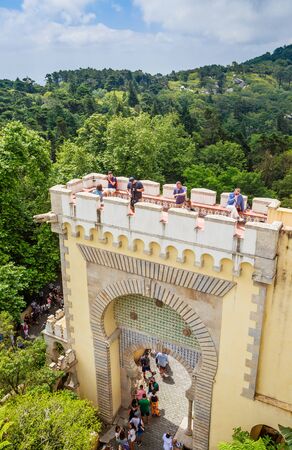 The main entrance to the Pena Palace. Sintra. Portugalのeditorial素材