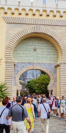 The main entrance to the Pena Palace. Sintra. Portugalのeditorial素材
