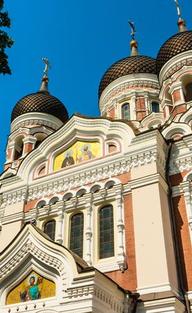 Fragment of Alexander-Nevski-Cathedral on Toopmea hill, Tallinn, Estonia, Europeの写真素材