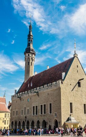 Tallinna Raekoda (Tallinn Town Hall) on Raekoja Plats (Town Hall Square) in Tallinn, the capital of Estoniaのeditorial素材