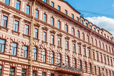 Building of former hotel Demuth on waterfront Moika house 40.  St. Petersburg, Russia.のeditorial素材