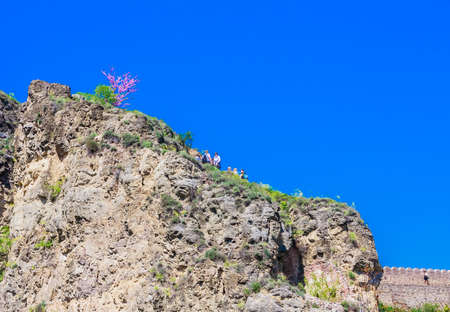 The ancient fortress of Narikala. View from the side of the National Botanical Garden. Georgia. Tbilisi.のeditorial素材