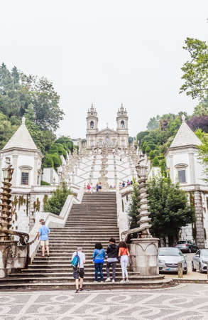 Zigzag shape stairs dedicated to five sences in Bom Jesus do Monte (Good Jesus of the Mount)...
