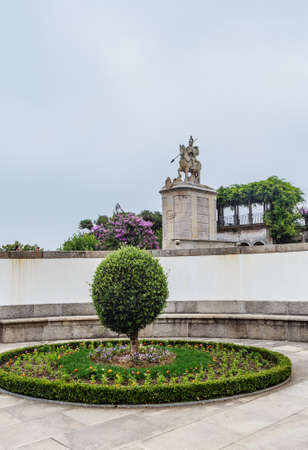 Braga, Portugal. Statue of Saint Longinus riding a horse on the top of the Bom Jesus do Monte Sanctuary. Baroque architectureの写真素材