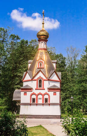 Chapel in honor of the Icon of the Mother of God "Life-Giving Spring" at the Holy Spring of St. David in Talezh. Moscow region, Russiaの写真素材