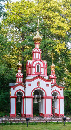 Belfry at the Holy Spring of St. David in the village of Talezh. Moscow region, Russiaの写真素材