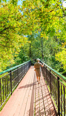 Bridge over the Khimka river. Pokrovskoe-Streshnevo Natural and Historical Park. Moscow. Russiaの写真素材