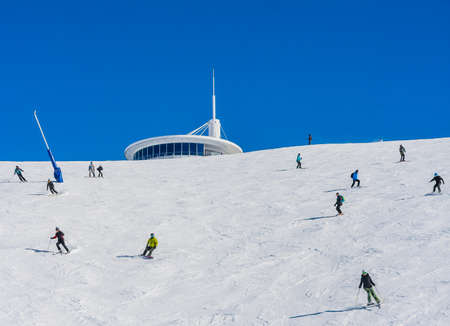 Pas de la Casa, Andorra, winter Grandvalaria ski area, Andorra, Europeのeditorial素材