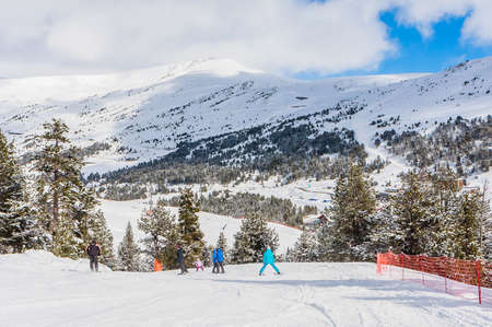 Ski resort GrandVallira. Views of the Pyrenees mountains. Rest with the whole family and friends. Andorraの写真素材