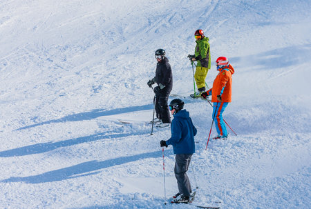 Ski resort GrandVallira. Views of the Pyrenees mountains. Rest with the whole family and friends. Andorraのeditorial素材