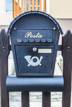 Typical mailbox in the city of Heviz, Hungaryの写真素材