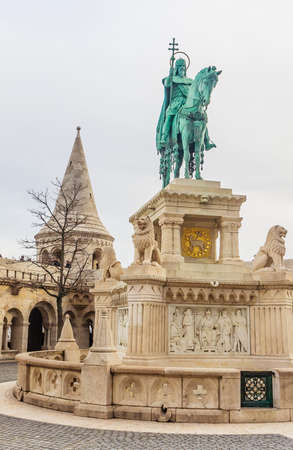 Monument of St. Stephanthe. Historical Buda Castle district listedのeditorial素材