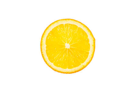 slice of orange fruit isolatedの写真素材