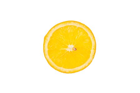 slice of orange fruit isolatedの写真素材