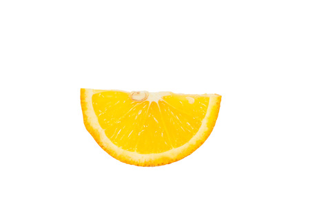 slice of orange fruit isolatedの写真素材