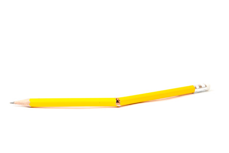 Broken Pencil on white backgroundの写真素材