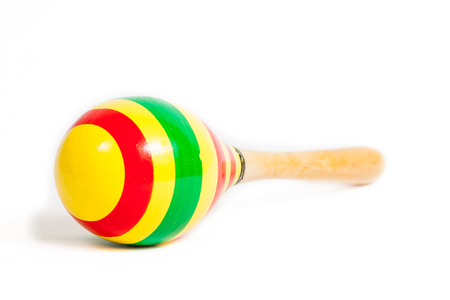 colorful maracas isolated on white backgroundの写真素材
