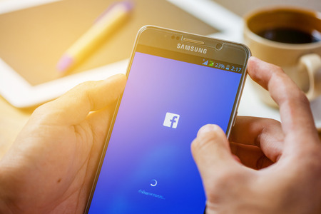 Sakon Nakhon, THAILAND -August 1,2017: Facebook is an online social networking service founded in February 2004 by Mark Zuckerberg with his college roommates and is now a fortune 500 company.のeditorial素材