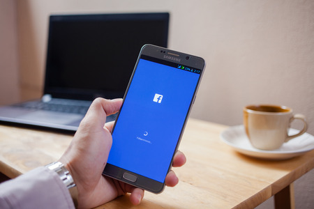 Sakon Nakhon, THAILAND -August 1,2017: Facebook is an online social networking service founded in February 2004 by Mark Zuckerberg with his college roommates and is now a fortune 500 company.のeditorial素材