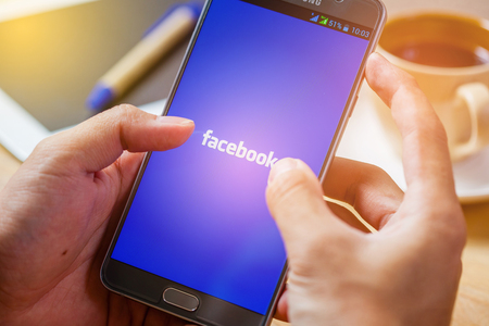 Sakon Nakhon, THAILAND -August 1,2017: Facebook is an online social networking service founded in February 2004 by Mark Zuckerberg with his college roommates and is now a fortune 500 company.のeditorial素材