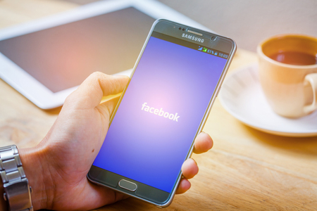 Sakon Nakhon, THAILAND -August 1,2017: Facebook is an online social networking service founded in February 2004 by Mark Zuckerberg with his college roommates and is now a fortune 500 company.のeditorial素材