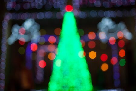Christmas background with bokeh lightsのeditorial素材